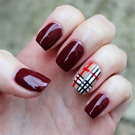 red burberry nails|burberry nail strips.